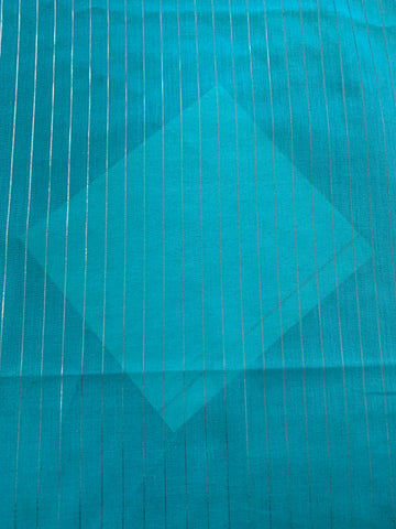 2.5m LEFT: Modern Aqua Light Weight Cotton w/ Lurex Thread 70s Vibe