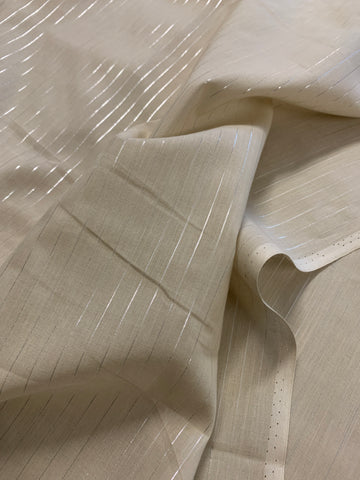 3m LEFT: Modern Pale Almond Light Weight Cotton w/ Lurex Thread 70s Vibe