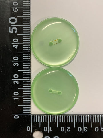 ONE PAIR ONLY: lustrous green vintage plastic buttons 2-hole buttons 30mm