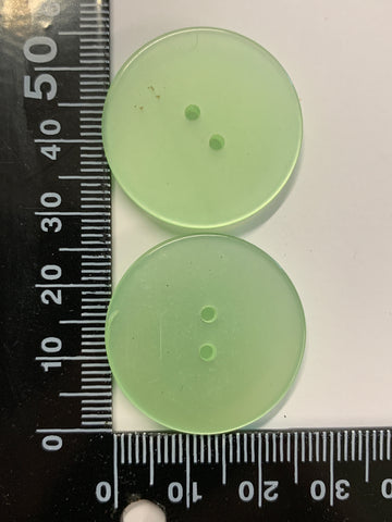 ONE PAIR ONLY: lustrous green vintage plastic buttons 2-hole buttons 30mm