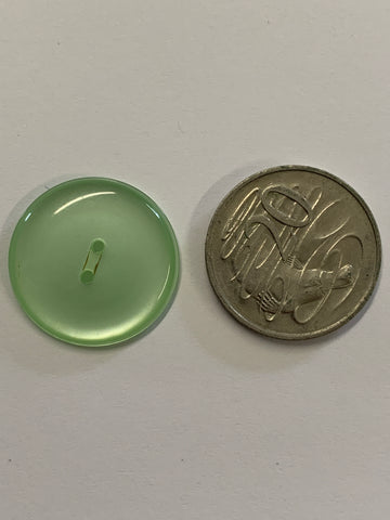 ONE PAIR ONLY: lustrous green vintage plastic buttons 2-hole buttons 30mm