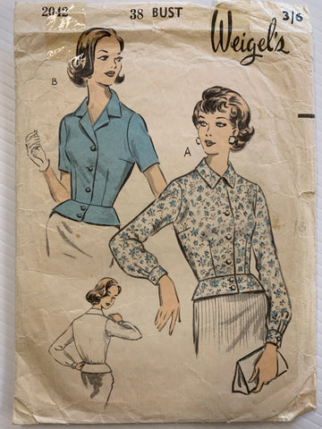 BLOUSE: Weigel's 1950 ladies blouse size 38 bust *2042