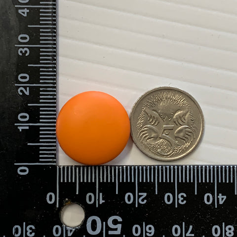ONE SET ONLY: Vintage matte orange plastic buttons shank 19mm