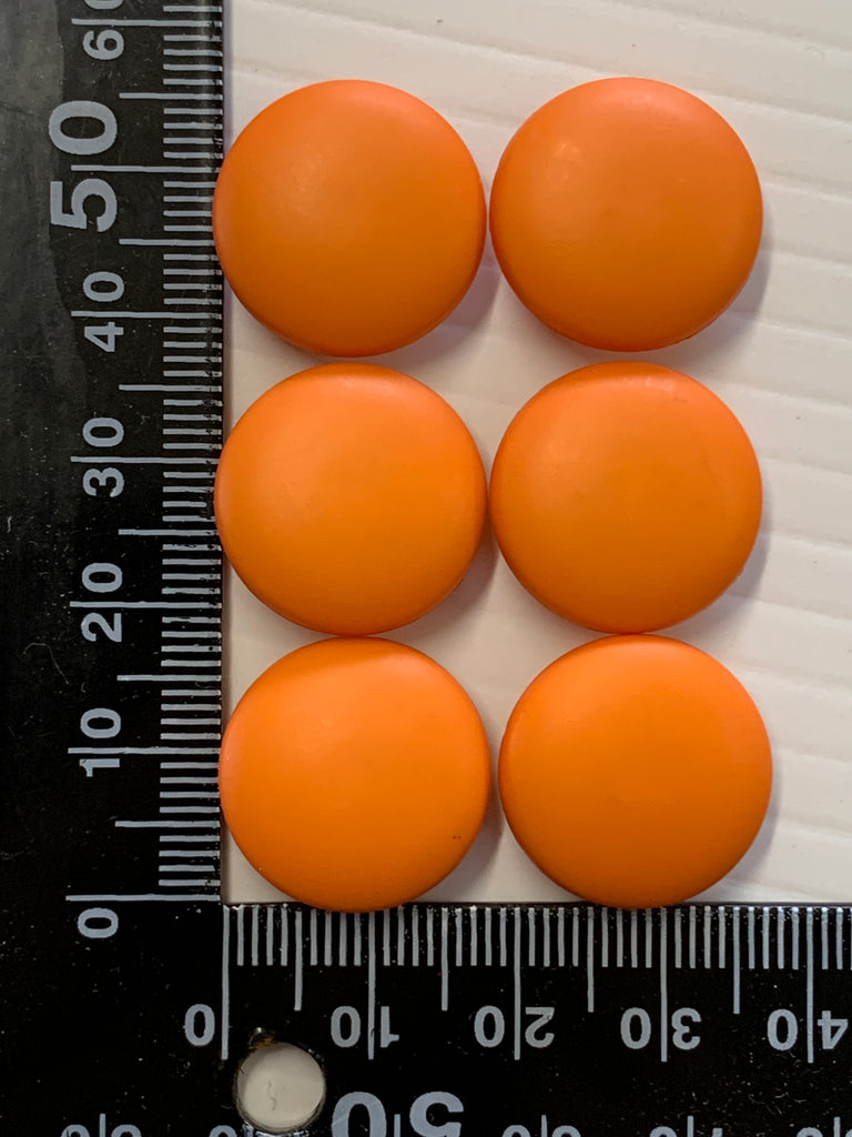 ONE SET ONLY: Vintage matte orange plastic buttons shank 19mm