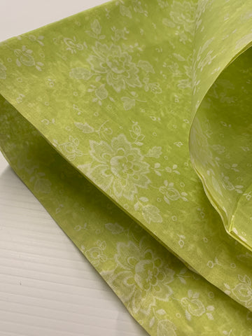 LAST 1/2m: Vintage 1960s Permanent Finish Stiff Cotton Organdy Lime Green