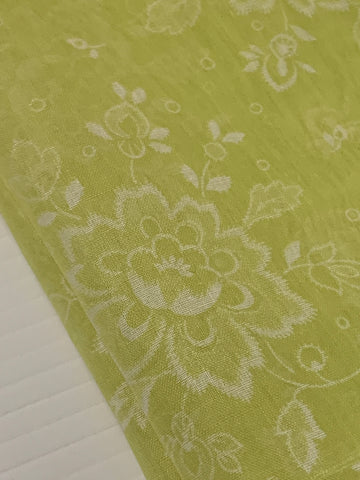 LAST 1/2m: Vintage 1960s Permanent Finish Stiff Cotton Organdy Lime Green