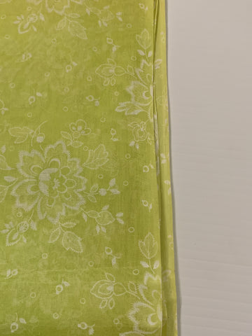 LAST 1/2m: Vintage 1960s Permanent Finish Stiff Cotton Organdy Lime Green