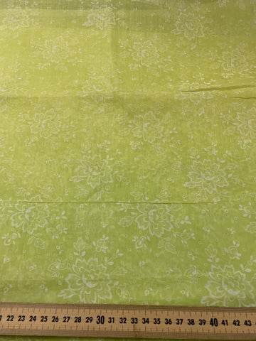 LAST 1/2m: Vintage 1960s Permanent Finish Stiff Cotton Organdy Lime Green