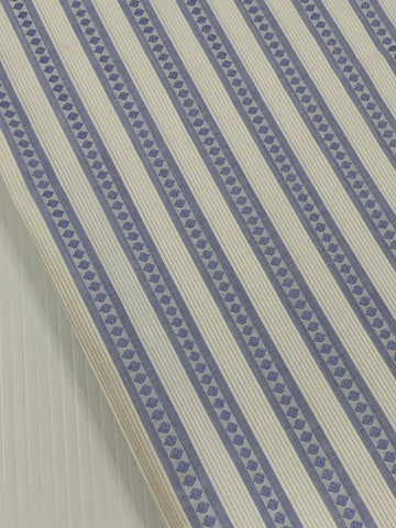 LAST 1/2m: Vintage Fabric 1960s Woven Stripe Fancy Weave Textured Cotton