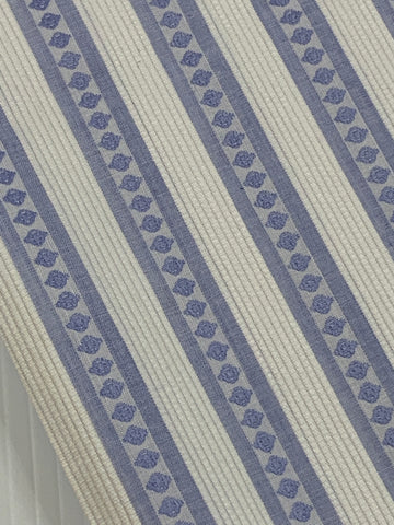 LAST 1/2m: Vintage Fabric 1960s Woven Stripe Fancy Weave Textured Cotton