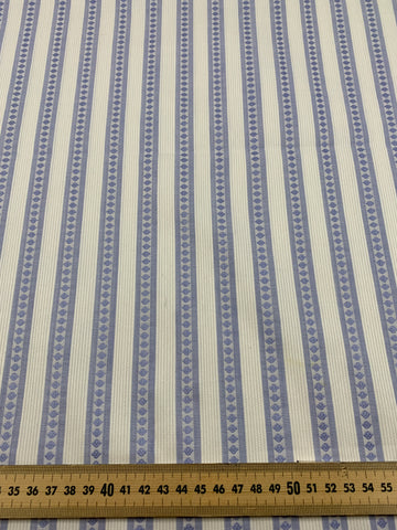 LAST 1/2m: Vintage Fabric 1960s Woven Stripe Fancy Weave Textured Cotton