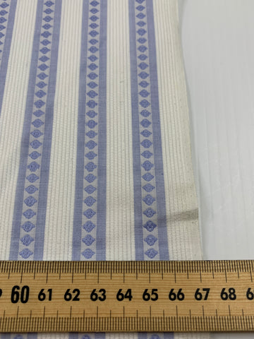 LAST 1/2m: Vintage Fabric 1960s Woven Stripe Fancy Weave Textured Cotton