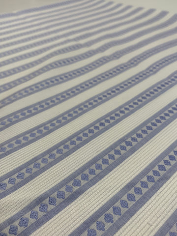 LAST 1/2m: Vintage Fabric 1960s Woven Stripe Fancy Weave Textured Cotton