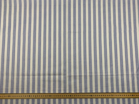 LAST 1/2m: Vintage Fabric 1960s Woven Stripe Fancy Weave Textured Cotton