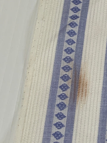 LAST 1/2m: Vintage Fabric 1960s Woven Stripe Fancy Weave Textured Cotton