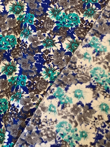 LAST PIECE: Vintage early 1980s cotton twill w/ bright floral