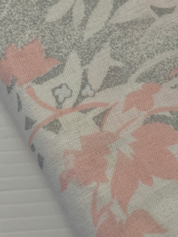 1.5m LEFT: Vintage 1980s Unused Cotton Sheeting w/ Pastel Landscape