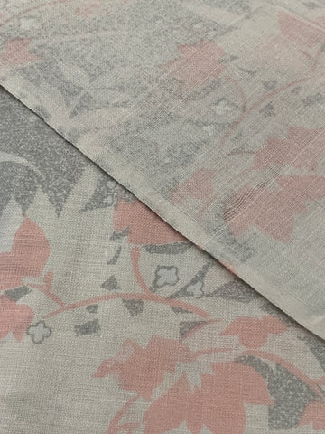 1.5m LEFT: Vintage 1980s Unused Cotton Sheeting w/ Pastel Landscape