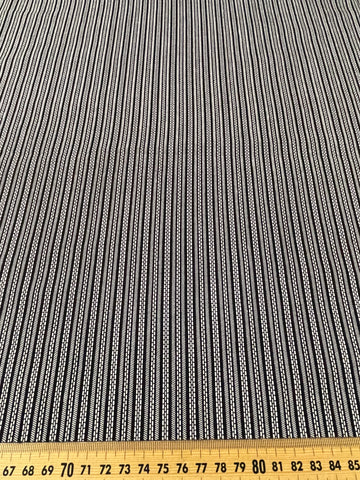 LAST 1/2m: Modern Black White Tiny Lines Cotton