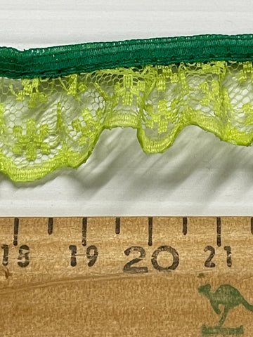 6m LEFT: Vintage? Bright lime green nylon lace trim