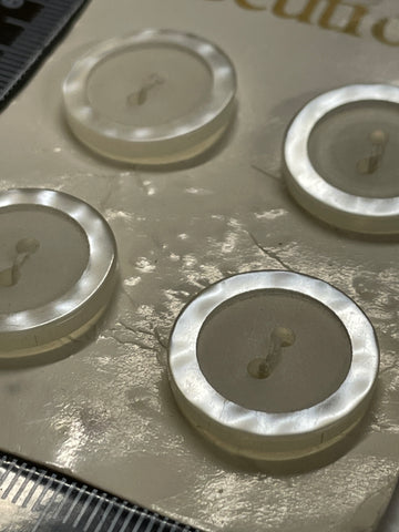 TWO SETS LEFT: Vintage Beutron 90s white matte shiny buttons 2-hole 20mm