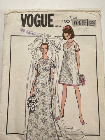 BRIDE OR BRIDESMAID DRESS: Vogue Special Design 1963 size 12 UNCUT *1852