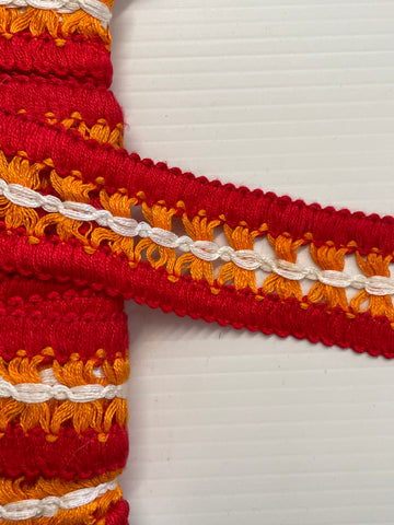 16m LEFT: Magnificent vintage 1970s woven cotton rayon trim braid
