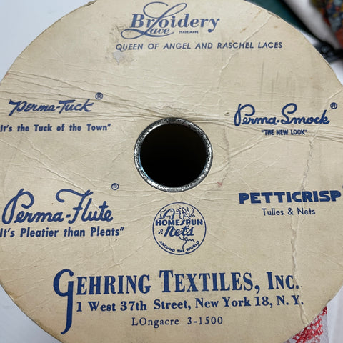 20+M LEFT: Vintage 1960s New York Gehring Textiles nylon red white trim 4.5cm