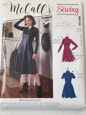 BEGINNERS DRESS: McCall's / Love Sewing 2020 sizes 6-24 *M8138