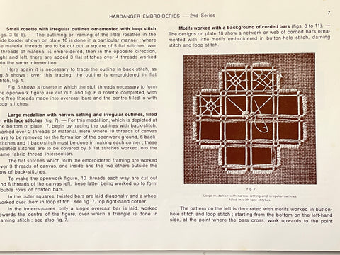 DMC Library Hardanger Embroideries book 2nd series 1974