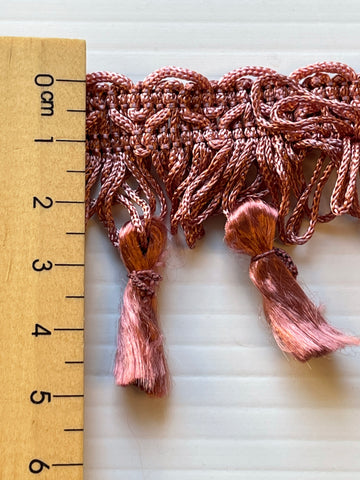 4.5m LEFT: Modern pale plum dusky pink rayon? tassle trim