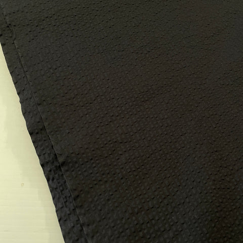 2m LEFT: Vintage? Modern? Fabric Light Weight Black Cotton Plisse 3mm Pucker