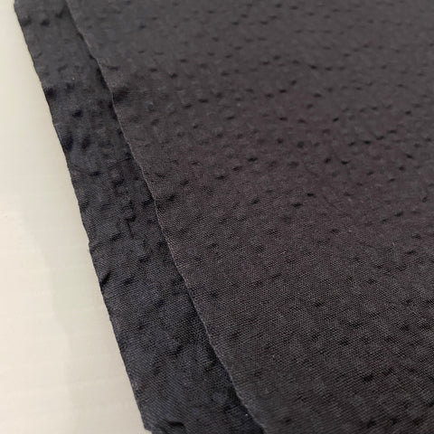 2m LEFT: Vintage? Modern? Fabric Light Weight Black Cotton Plisse 3mm Pucker