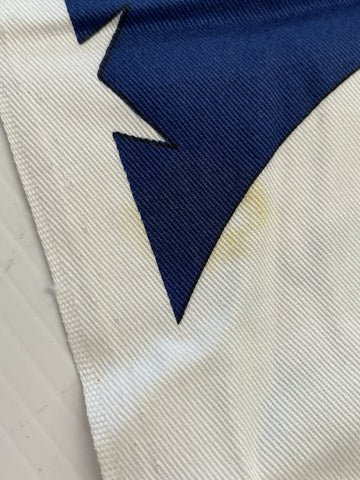 LAST REPEAT: Vintage 1970s blue retro owls Goodnight by Richard Allen gabardine fabric