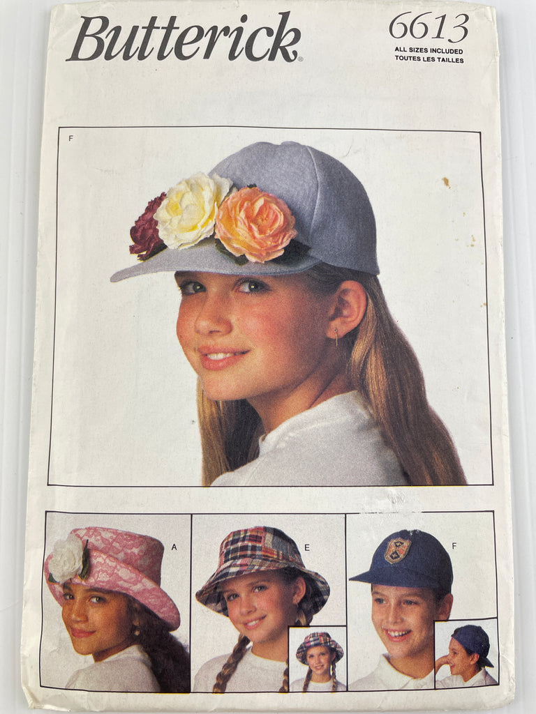 GIRLS/BOYS HATS & CAPS: Butterick unused 2006 OSFA *6613