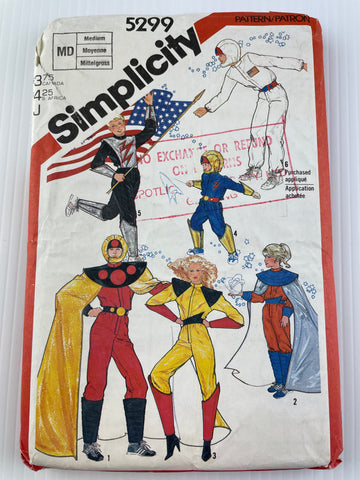 KITSCH SPACE COSTUME: Simplicity unused 1981 size medium *5299