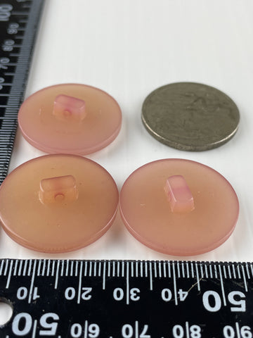 ONE SET ONLY: vintage pink plastic moonglow shank buttons 30mm