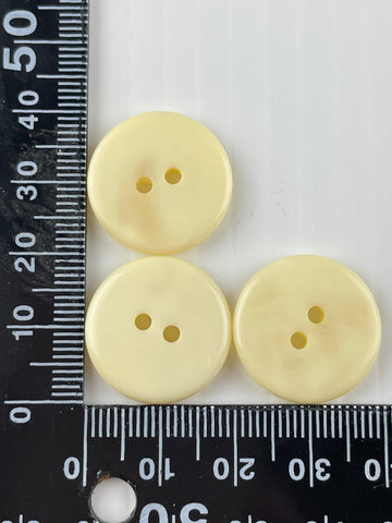 ONE SET ONLY: vintage yellow plastic shell glow 2-hole buttons 20mm