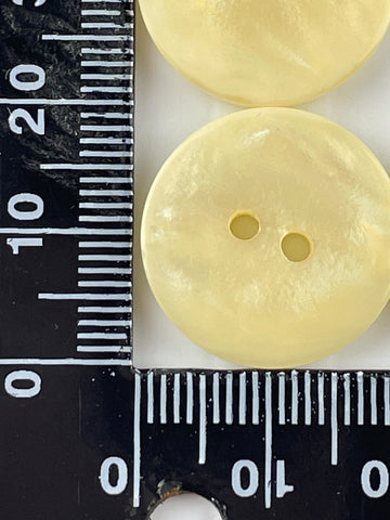 ONE SET ONLY: vintage yellow plastic shell glow 2-hole buttons 20mm