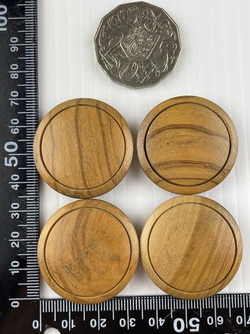 TWO SETS LEFT: modern smooth wood large brown shank buttons 35mm