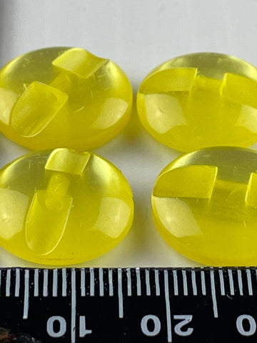 TWO SETS LEFT: vintage bright yellow iridescent shank buttons 18mm