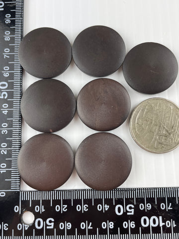 ONE SET ONLY: vintage brown matte plastic buttons shank buttons 28mm