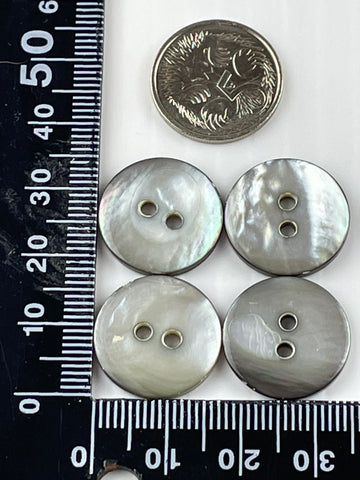 ONE SET ONLY: Modern? polished shell 2-hole buttons 19mm