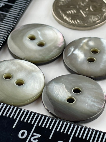 ONE SET ONLY: Modern? polished shell 2-hole buttons 19mm