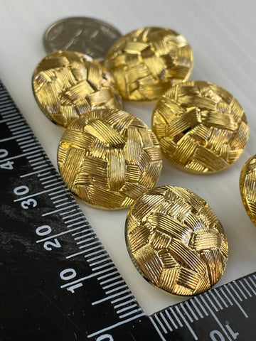 TWO SETS LEFT: vintage textured gold metal look shank buttons 20mm