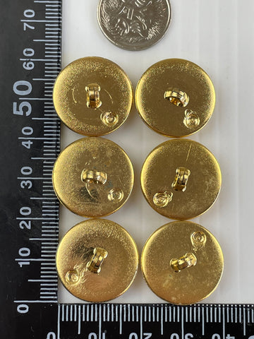 TWO SETS LEFT: vintage textured gold metal look shank buttons 20mm