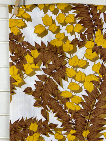 LAST 1/2m: Vintage Fabric Fabulous 1970s Autumnal Floral Cotton Pique