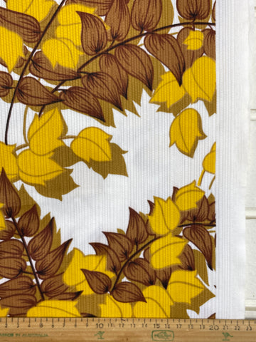 LAST 1/2m: Vintage Fabric Fabulous 1970s Autumnal Floral Cotton Pique