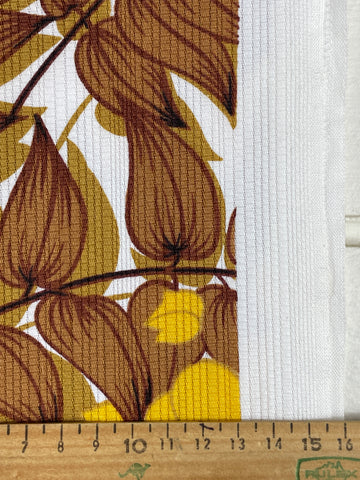 LAST 1/2m: Vintage Fabric Fabulous 1970s Autumnal Floral Cotton Pique