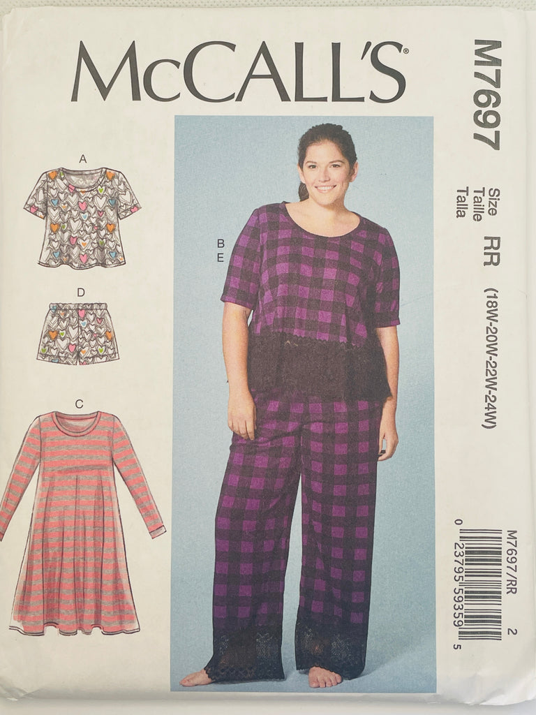 TOP, DRESS, SHORTS & PANTS: McCall's Sizes 18W-24W Uncut/Factory Folded 2017 *M7697